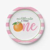 私たちの小さなかわいこちゃんが1つのプレートを変えようとしている- Pkストライプ ペーパープレート (正面)