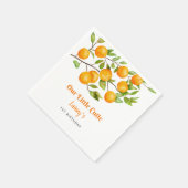 私たちの小さなかわいこちゃんオレンジの誕生日パーティー スタンダードカクテルナプキン (角)