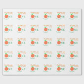 私たちの小さなかわいこちゃんオレンジの1つの誕生日柑橘類の果物 ラッピングペーパー (フラット)