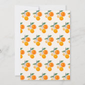 私たちの小さなかわいこちゃんオレンジをテーマにした第1の誕生日 招待状 (裏面)