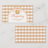 私たちの小さなかわいこちゃんパイのレジストリカードギンガムにボウ エンクロージャーカード (正面/裏面)