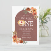 私たちの小さなかわいこちゃんパイボホアーチフローラ1st誕生日 招待状 (スタンド正面)