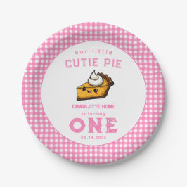 私たちの小さなかわいこちゃんパイ日1stバースデーピンク ペーパープレート
