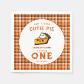 私たちの小さなかわいこちゃんパイ日1st誕生日 スタンダードカクテルナプキン (正面)