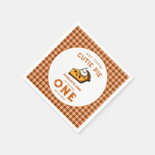 私たちの小さなかわいこちゃんパイ日1st誕生日 スタンダードカクテルナプキン (角)