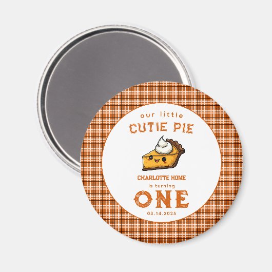 私たちの小さなかわいこちゃんパイ日1st誕生日 マグネット (正面/裏面)