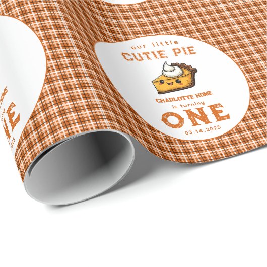 私たちの小さなかわいこちゃんパイ日1st誕生日 ラッピングペーパー (ロールコーナー)