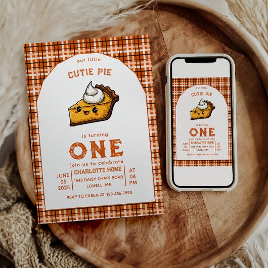 私たちの小さなかわいこちゃんパイ日1st誕生日 招待状