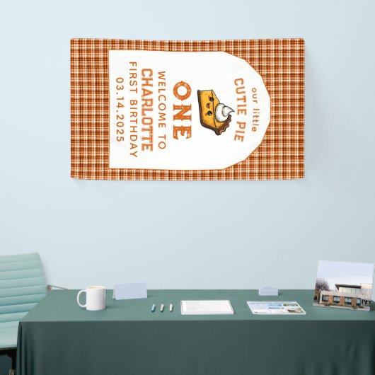 私たちの小さなかわいこちゃんパイ日1st誕生日 横断幕 (トレードショー)