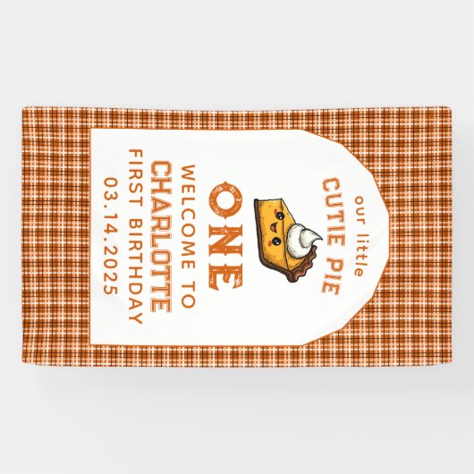 私たちの小さなかわいこちゃんパイ日1st誕生日 横断幕 (横)