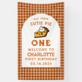 私たちの小さなかわいこちゃんパイ日1st誕生日 横断幕 (縦)