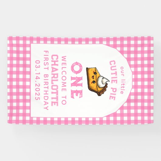 私たちの小さなかわいこちゃんパイ日1st誕生日 横断幕 (横)