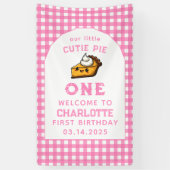 私たちの小さなかわいこちゃんパイ日1st誕生日 横断幕 (縦)