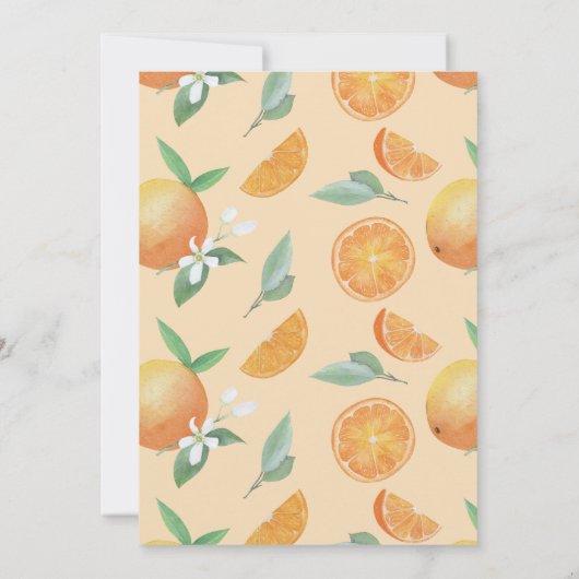 私たちの小さなかわいこちゃん水の色オレンジ色ベビーシャワー 招待状 (裏面)