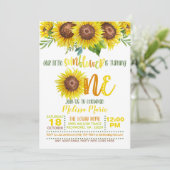 私たちの小さなひまわりちゃんが1歳になる お誘い 招待状 (スタンド正面)