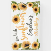 私たちの小さなひまわりパーソナライズされたハッピーバースデー 横断幕 (縦)