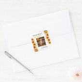 私たちの小さなひまわり写真誕生日ありがとう スクエアシール (封筒)