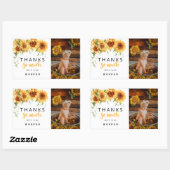 私たちの小さなひまわり写真誕生日ありがとう 長方形シール (シート)