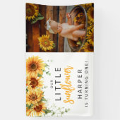 私たちの小さなひまわり写真誕生日パーティー 横断幕 (縦)