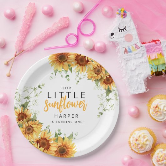 私たちの小さなひまわり誕生日パーティー ペーパープレート (パーティー)