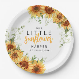私たちの小さなひまわり誕生日パーティー ペーパープレート