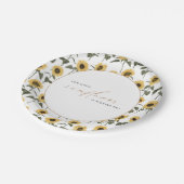 私たちの小さなひまわり – 秋素朴の誕生日 | ペーパープレート (アングル)