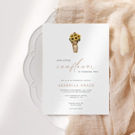 私たちの小さなひまわり – 秋素朴の誕生日 | 招待状