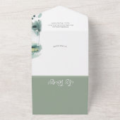 私たちの小さなアヒルの水の色の赤ちゃんシャワー オールインワン招待状 (外側)