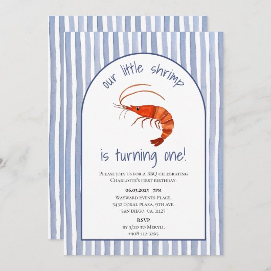 私たちの小さなエビは水の色を一つ変えている 招待状 (正面/裏面)