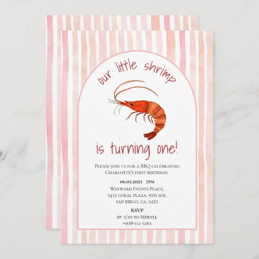 私たちの小さなエビは水の色を一つ変えている 招待状 (正面/裏面)