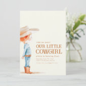 私たちの小さなカウガール誕生日パーティーの招待状 招待状 (スタンド正面)