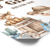 私たちの小さなカウボーイサボテン赤ちゃんシャワーカード&ギフト ポスター (角)