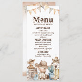 私たちの小さなカウボーイ赤ちゃんシャワーのサボテン砂漠のメニュー メニュー (正面/裏面)