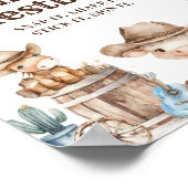 私たちの小さなカウボーイ赤ちゃんシャワー写真ゲストブック ポスター (角)