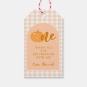 私たちの小さなカボキンボホオレンジの最初の誕生日 ギフトタグ (正面)