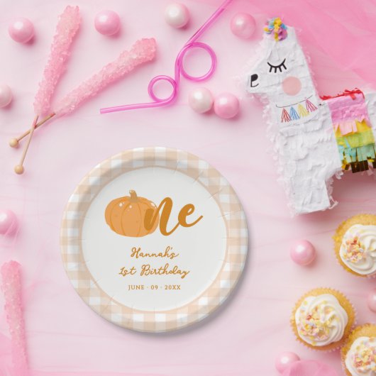 私たちの小さなカボキンボホオレンジの最初の誕生日 ペーパープレート (パーティー)