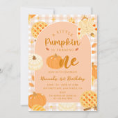 私たちの小さなカボキンボホオレンジの最初の誕生日 招待状 (正面)