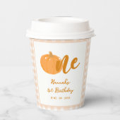 私たちの小さなカボキンボホオレンジの最初の誕生日 紙コップ (裏面)