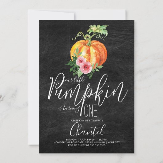 私たちの小さなカボチャが一つの招待状 招待状 (正面)