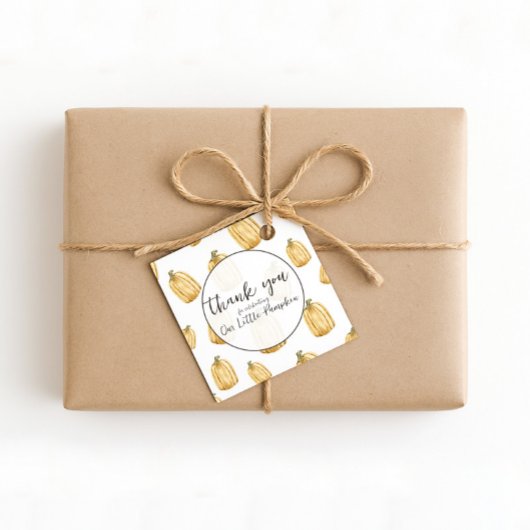 私たちの小さなカボチャのオレンジの水色ありがとう フェイバータグ