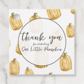 私たちの小さなカボチャのオレンジの水色ありがとう フェイバータグ (正面)