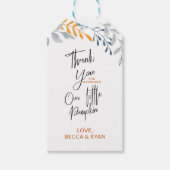 私たちの小さなカボチャのスクリプトを紹介してくれてありがとう ギフトタグ (正面)