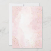 私たちの小さなカボチャのピンクと金ゴールドの女の子の最初の誕生日 招待状 (裏面)