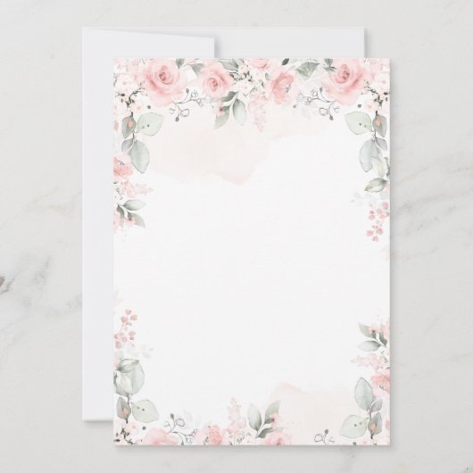 私たちの小さなカボチャのピンクのフローラ白い誕生日 招待状 (裏面)