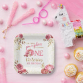 私たちの小さなカボチャのピンクの水の色の最初の誕生日 ペーパープレート (パーティー)