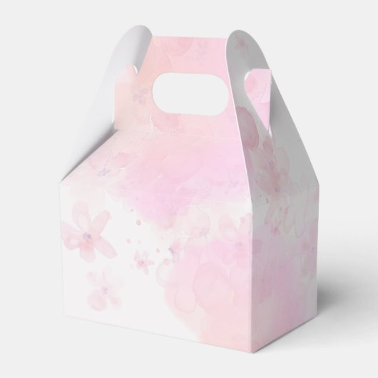 私たちの小さなカボチャのピンクの金ゴールドフローラ1st誕生日 フェイバーボックス (裏面サイド)