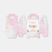 私たちの小さなカボチャのピンクの金ゴールドフローラ1st誕生日 フェイバーボックス (折り畳みなし)