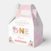 私たちの小さなカボチャのピンクの金ゴールドフローラ1st誕生日 フェイバーボックス (正面サイド)