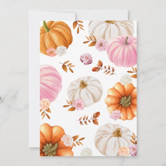 私たちの小さなカボチャの女の子の最初の誕生日パーティー 招待状 (裏面)