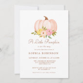 私たちの小さなカボチャの女の子の赤ちゃんシャワー 招待状 (正面)